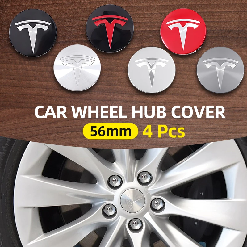 56mm 4piece For Tesla original wheel hub cover Model3 Model Y Model S X wheel hub tire center cover logo car accessories