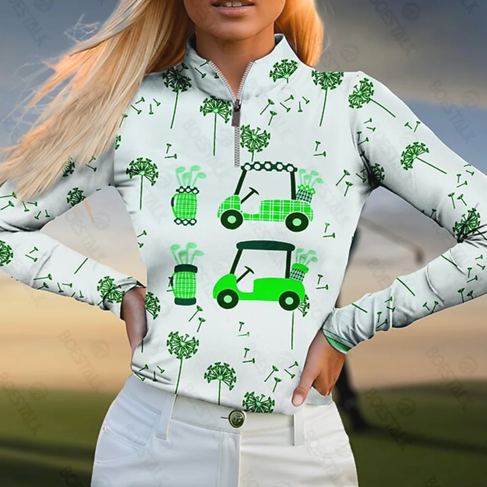 Golf jerseys ladies' sportswear in autumn and winter long-sleeved Polo shirts,quick-drying breathable shirts, golf polo clothes.