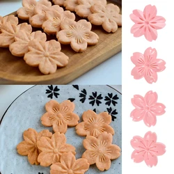 5Pcs/Set Cherry Blossom Flower Cookie Mold Stamp Biscuit Cutter DIY Floral Mooncake Kitchen Baking Tools Event Party Pastry Mold