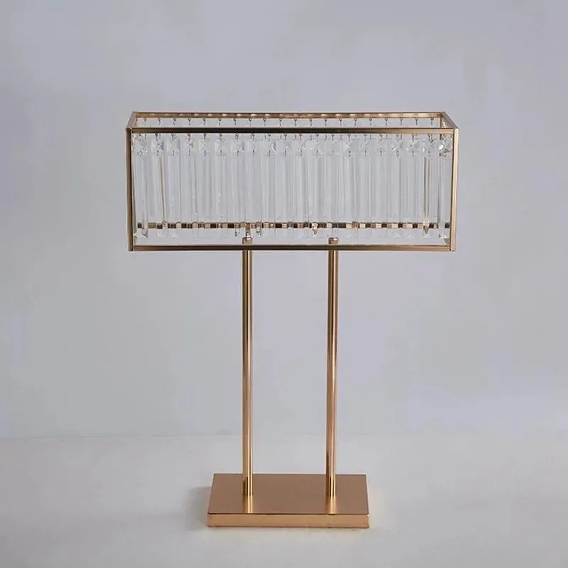 

IMUWEN Wedding Table Centerpiece 35.4 Inches Tall Crystal Road Lead Flower Rack Event Party Decoration 10 PCS/ Lot