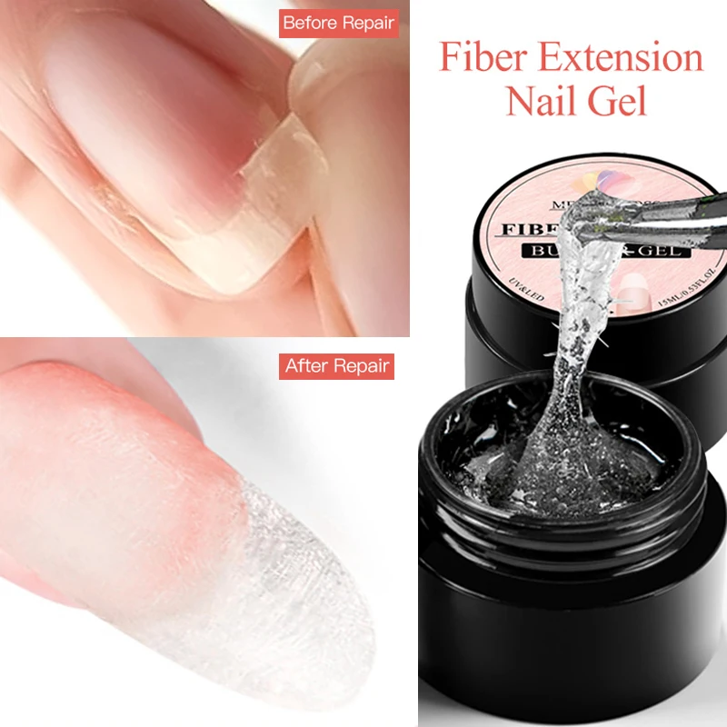 MEET ACROSS 8ml Fiber Extension Gel Polish Nail Repair Fix Crack Glue Quick UV Extension Constructing Reinforce Gel Varnishes