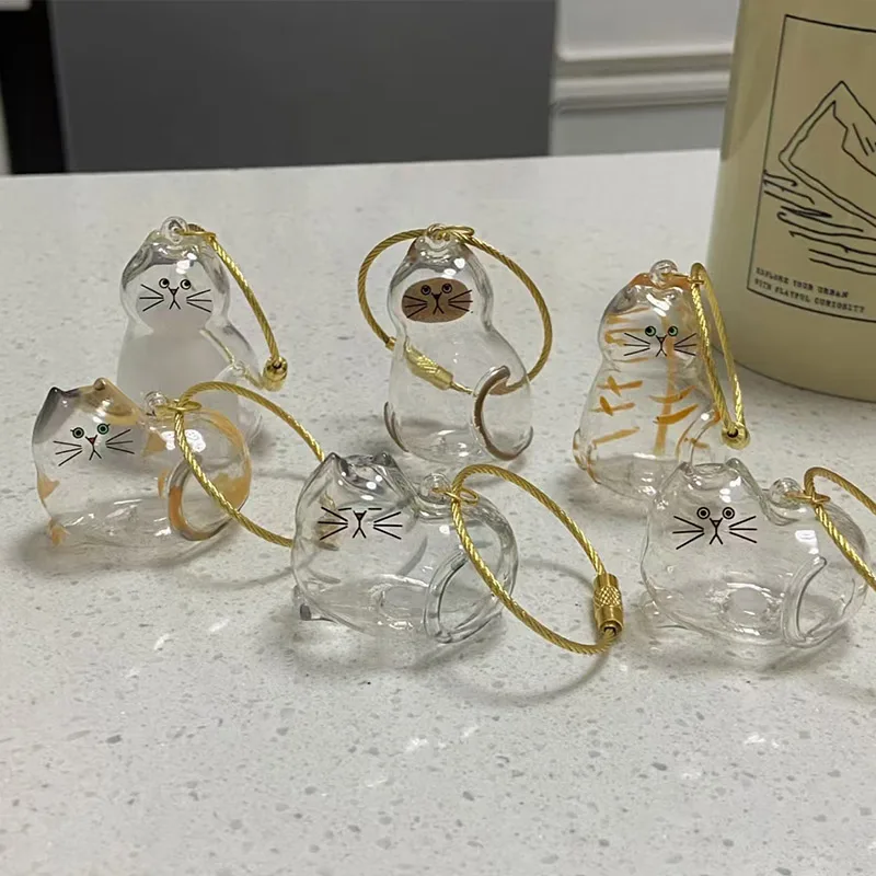 Hanging Cat Keychain Pendant Cat Hair Storage Keychain Box Backpack Cat Bag Pet Cat Hair Keychain Cute Key Ring Pet Souvenirs