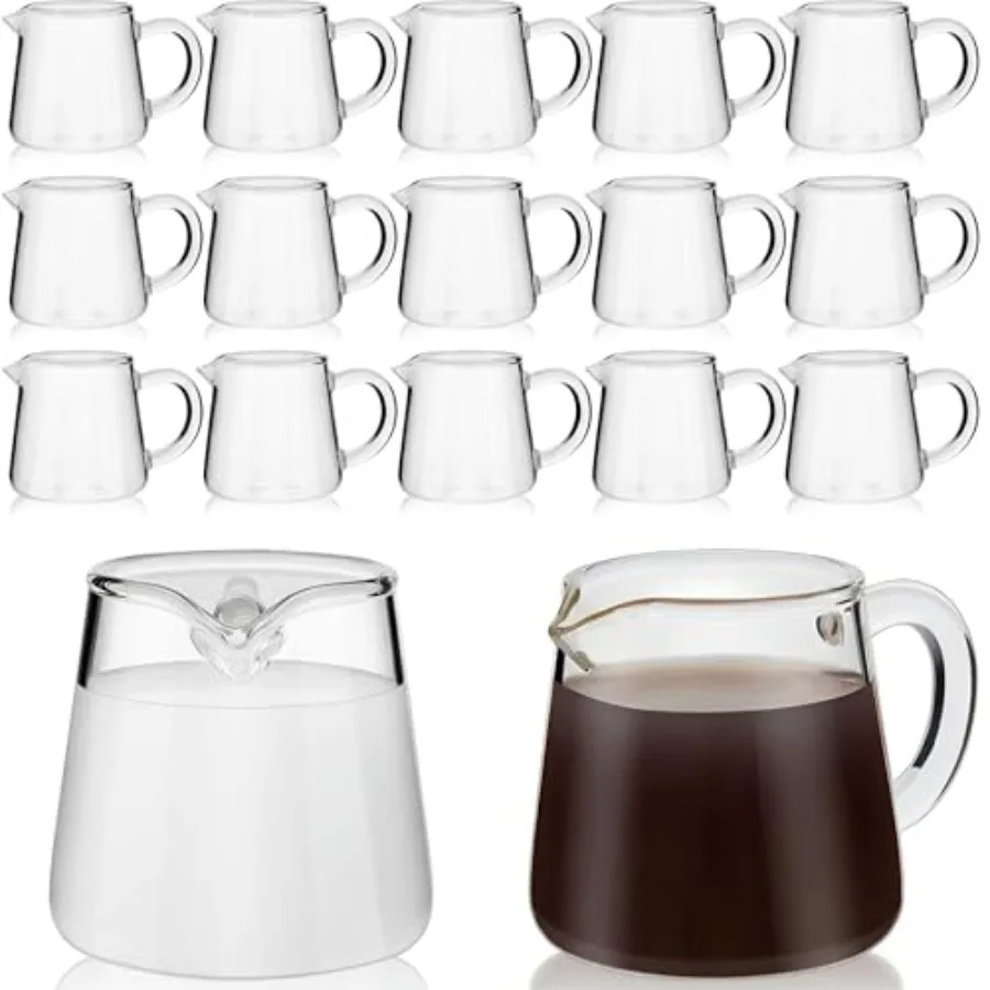 

Pcs Small Glass Creamer Pitcher with Spout Milk Frothing 2.3 oz Mini Milk Pourer Small Glass Pitcher with Handle Carafe Coffee