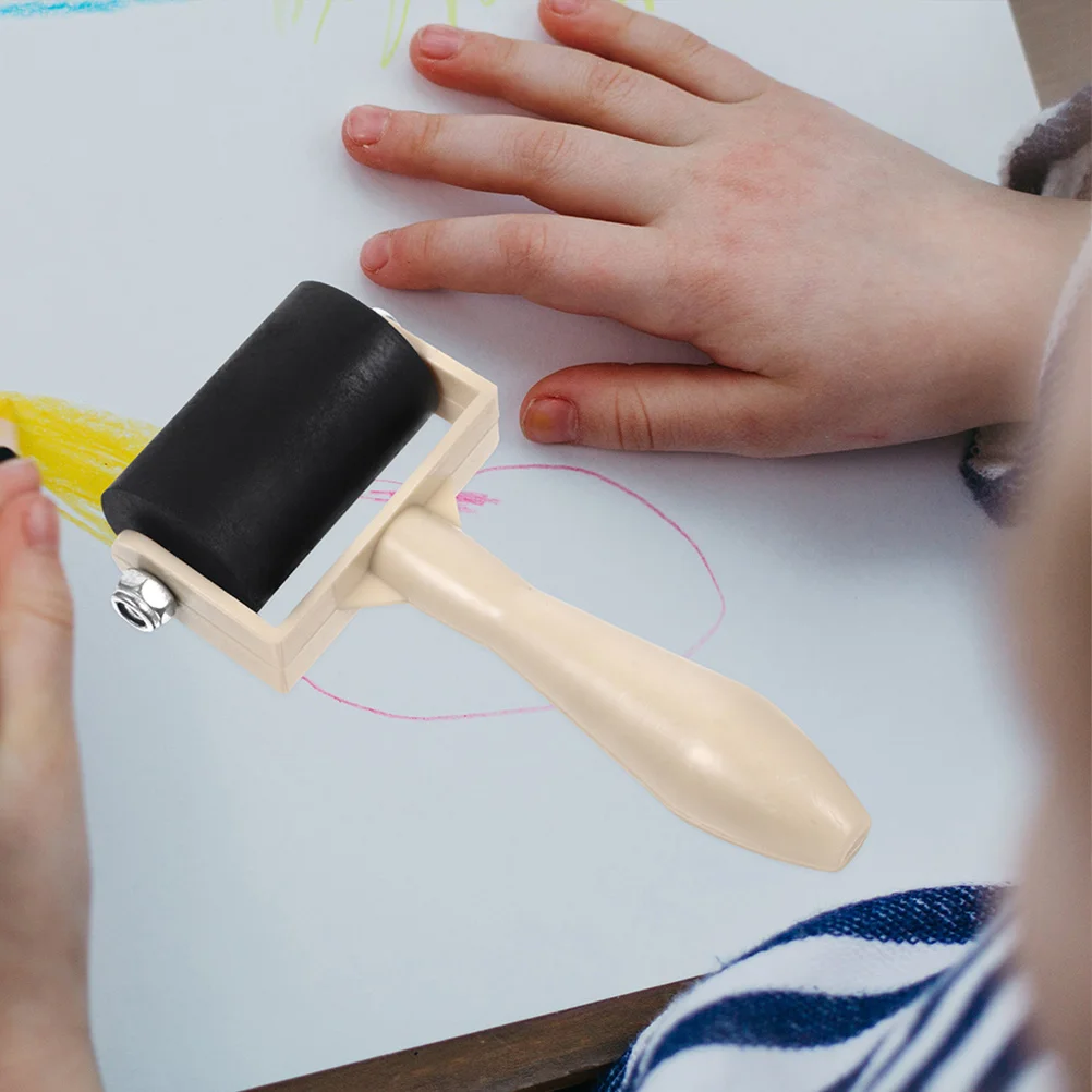 6 rolos de impressão dos pces para a ferramenta de artesanato multifuncional do rolo da pintura da tinta de papel para projetos de arte impressão do bloco resistente