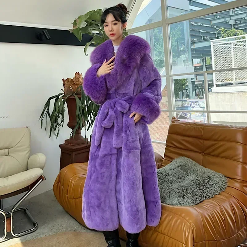 New 2023 Parker Winter Fur Warm Large Size Solid Color Fur & Faux Fur Women New Casual Long Sleeve Temperament Women Fur coat