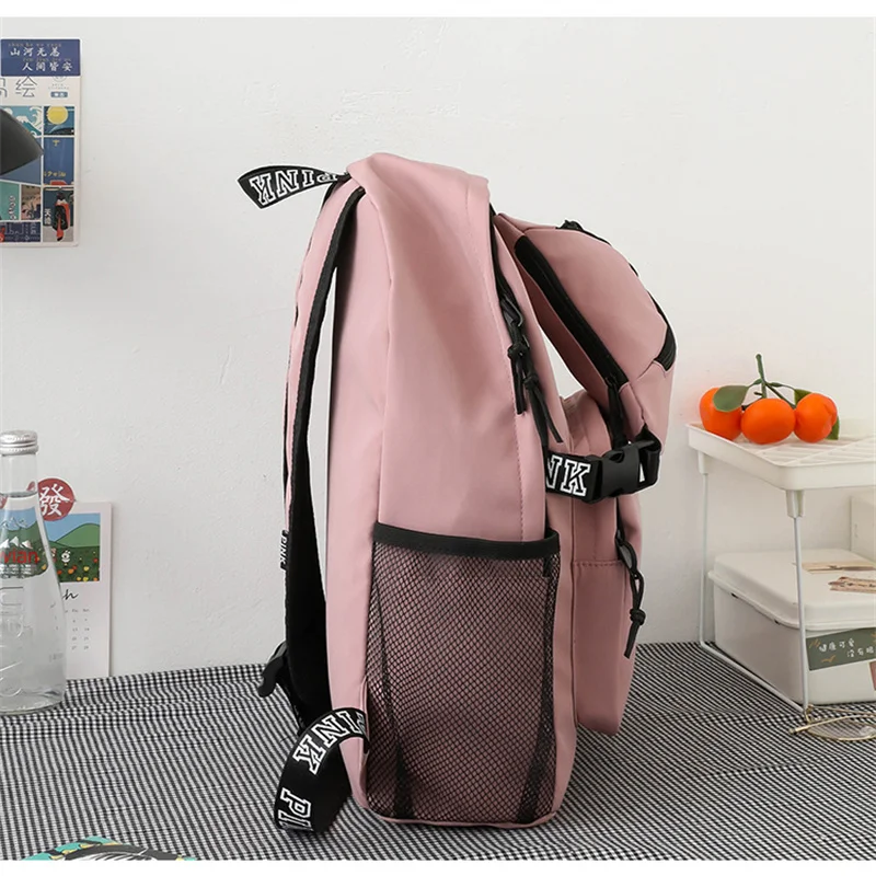 Borsa zaino in Nylon moda rosa e marsupio Set zaino Casual Mochila zaino da viaggio zaino da viaggio adolescente ragazzo ragazze scuola Backapck