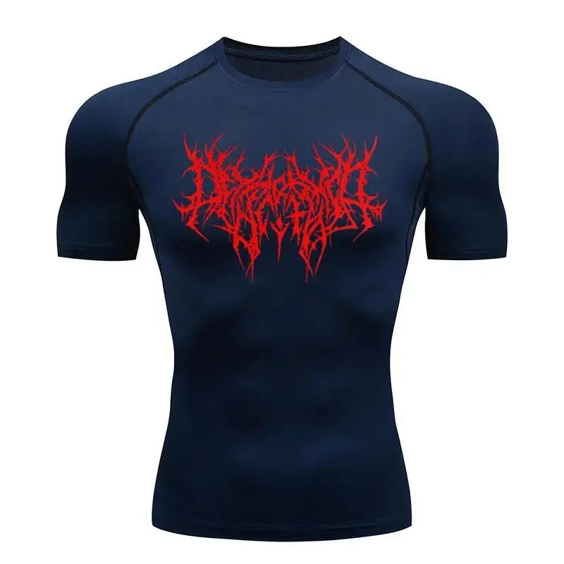Men's T-shirt Men Running Sport T Shirt Compression Fitness Tops Tee Quick DryTight Training Gym Shirts Jersey view 3
