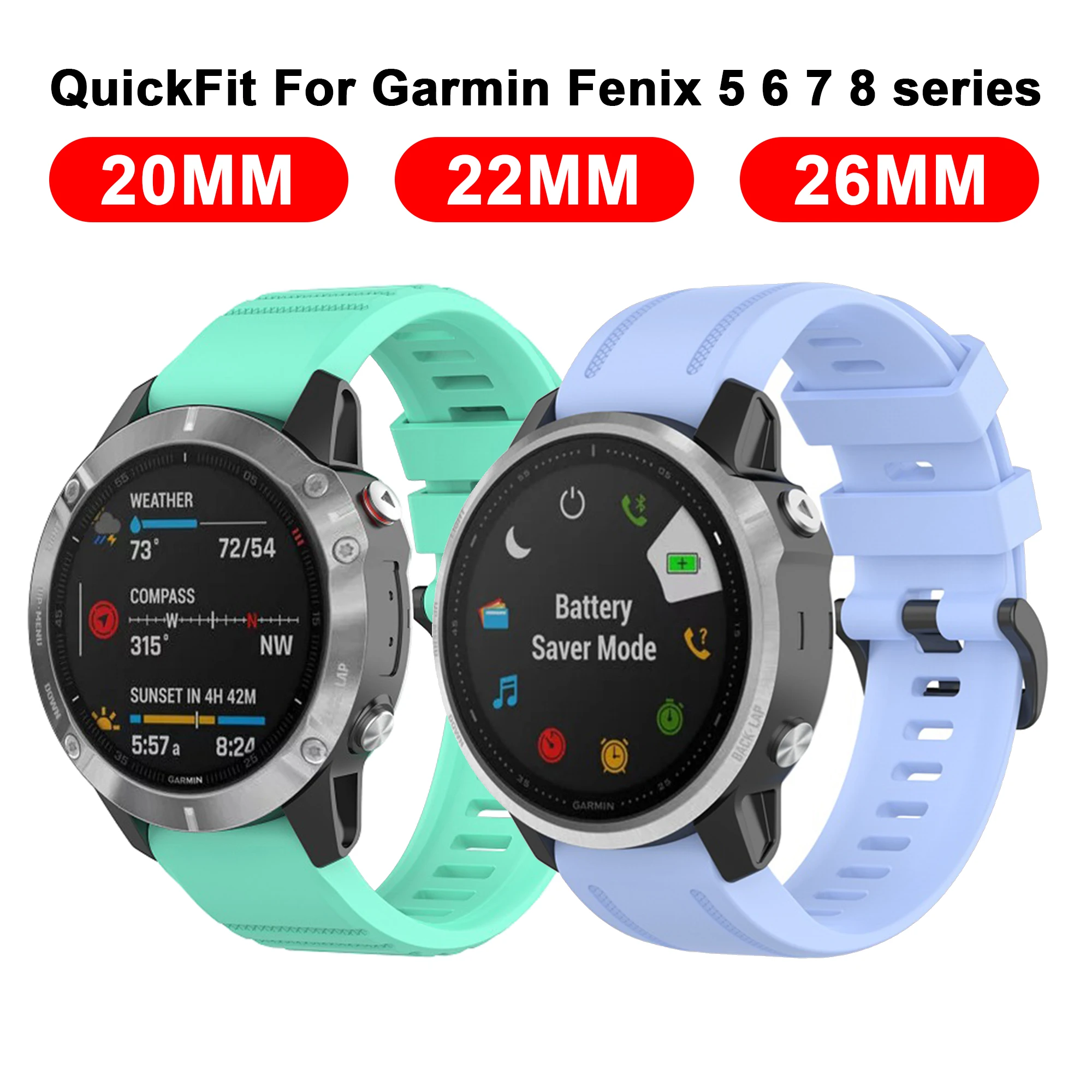 20 22 26 MM QuickFit Silikon Armband Armband Für Garmin Fenix 6X Pro 6 6S 7 7X 5 5X Fenix 8 Epix Gen2 Enduro3 Armband Armband