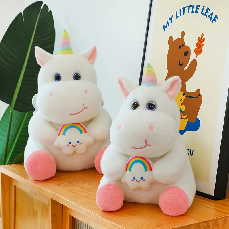 

20/30/38cm Lovely Round Fat Sitting Unicorn Plush Stuffed Dolls Kawaii Animals Unicorn Plush Soft Toys for Girls Baby Kids Gifts