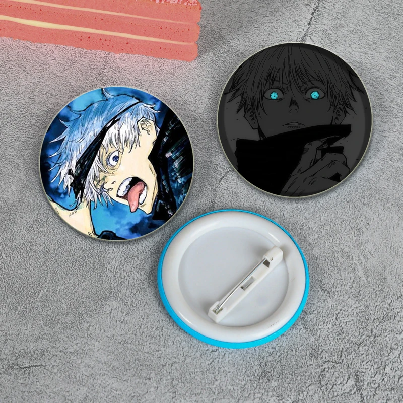 58MM Anime Jujutsu Kaisen Badge Simple Fashion Button Pin, Snap in Design Brooch, Daily Stylish Ornament, Gift for Birthday