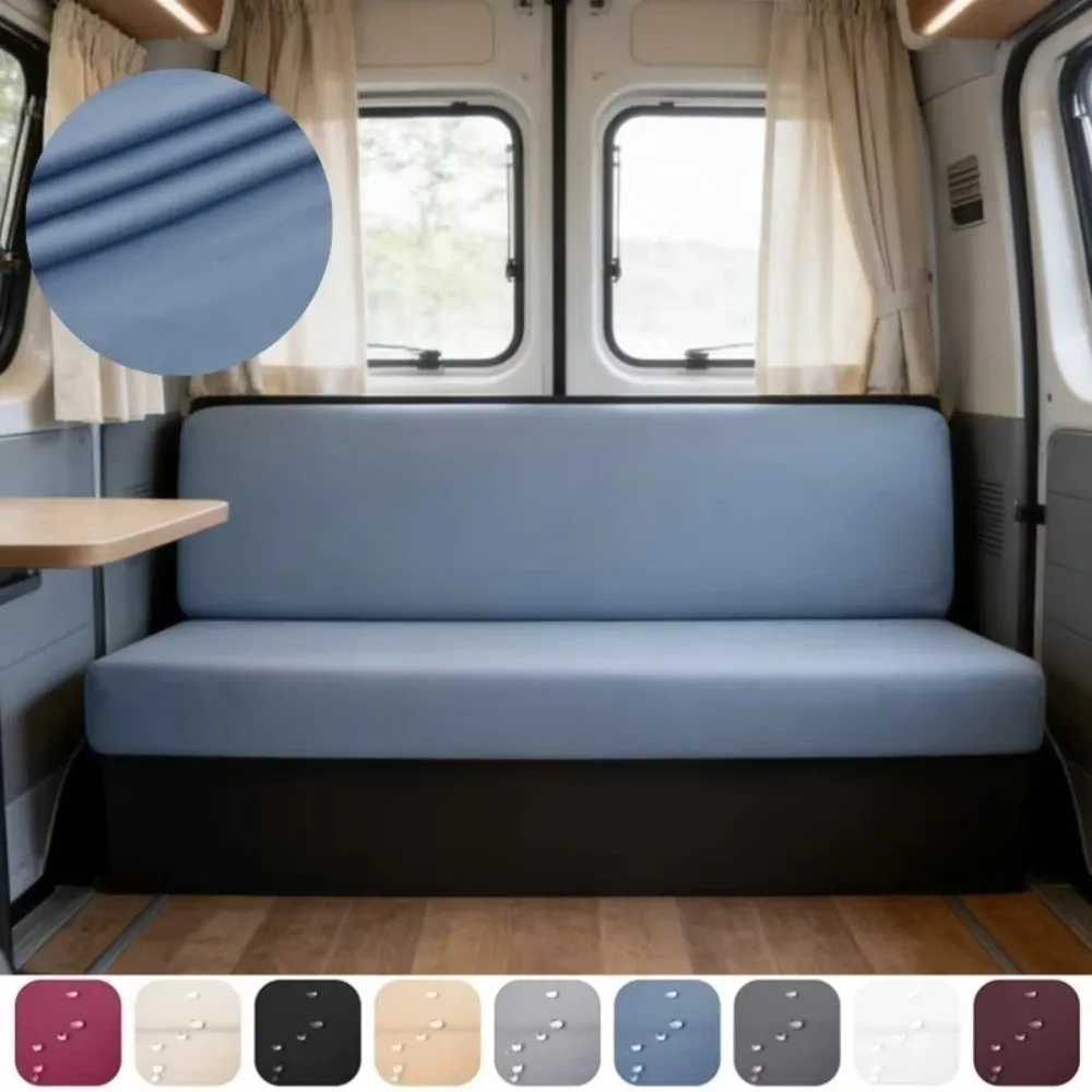 2pcs/set Stretch Fabric RV Dinette Cushion Covers Dust-Proof Slip-on Design Bench Backrest Slipcove Soft Full Coverage