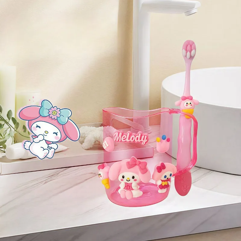 Nuovo kawaii Hello Kitty collutorio per bambini tazza kuromi denti vaso spazzola tazza My melody portaspazzolino set tazza di lavaggio per bambini