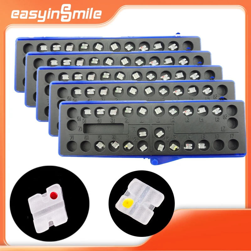 

Orthodontic Clear Brackets Easyinsmile Dental Ceramic Materials Brackets Braces Roth /MBT with Hook 022