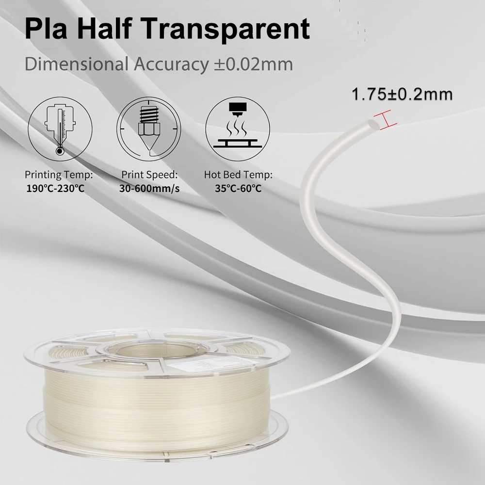 Pla Transparent Filament 250g 500g 1Kg Pla 3D Printer Filament 1.75mm Transparent Material 3D Printer Materials Consumables