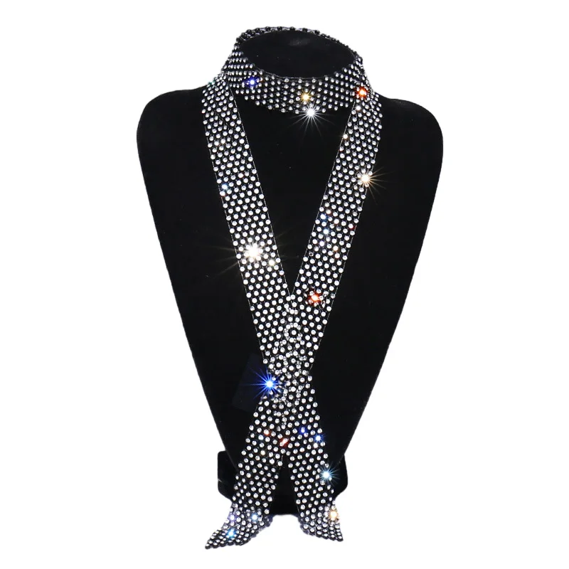 Sequins Rhinestones Ties Belt Men Women Fashion Party Stage Night Club Bar Simple Style Decorative Shiny Ties Accessories