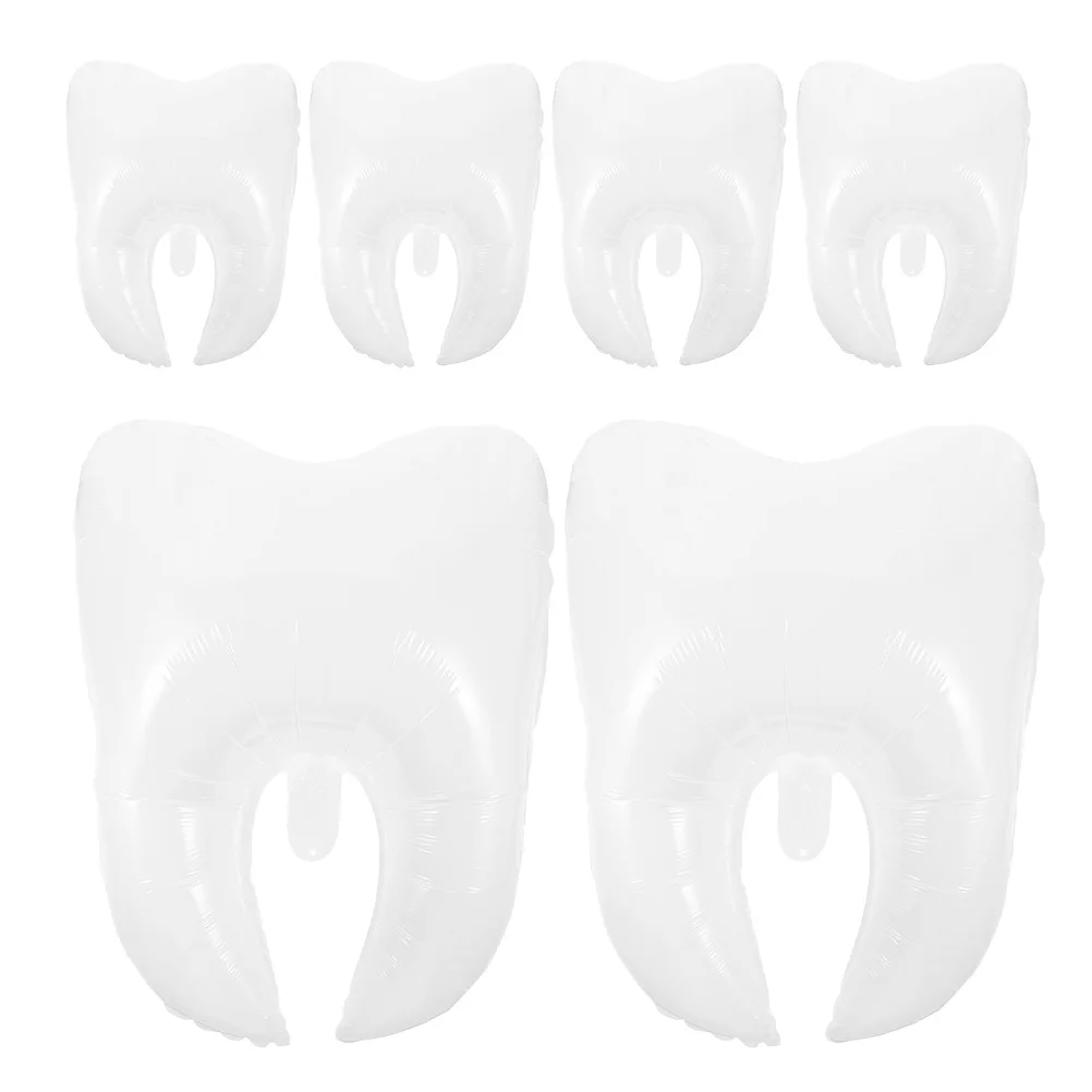 

6pcs Tooth Shaped Balloons Large Pe Inflatable Birthday Party Decorations Shower Wedding Festival Scene Layout Props