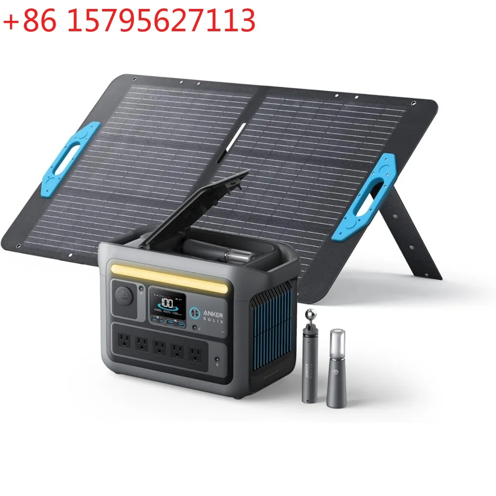 

Портативная электростанция SOLIX C800 Plus с солнечной панелью 100 Вт, солнечный генератор 1200 Вт (пиковый 1600 Вт) с походными фонарями, 768 Вт