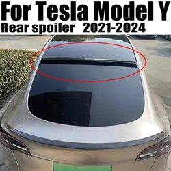 For Tesla Model Y 2021 2022 2023 2024 Rear Roof Window Trunk Lid Sport Spoiler Wings ABS Black Carbon Car Exterior Tuning
