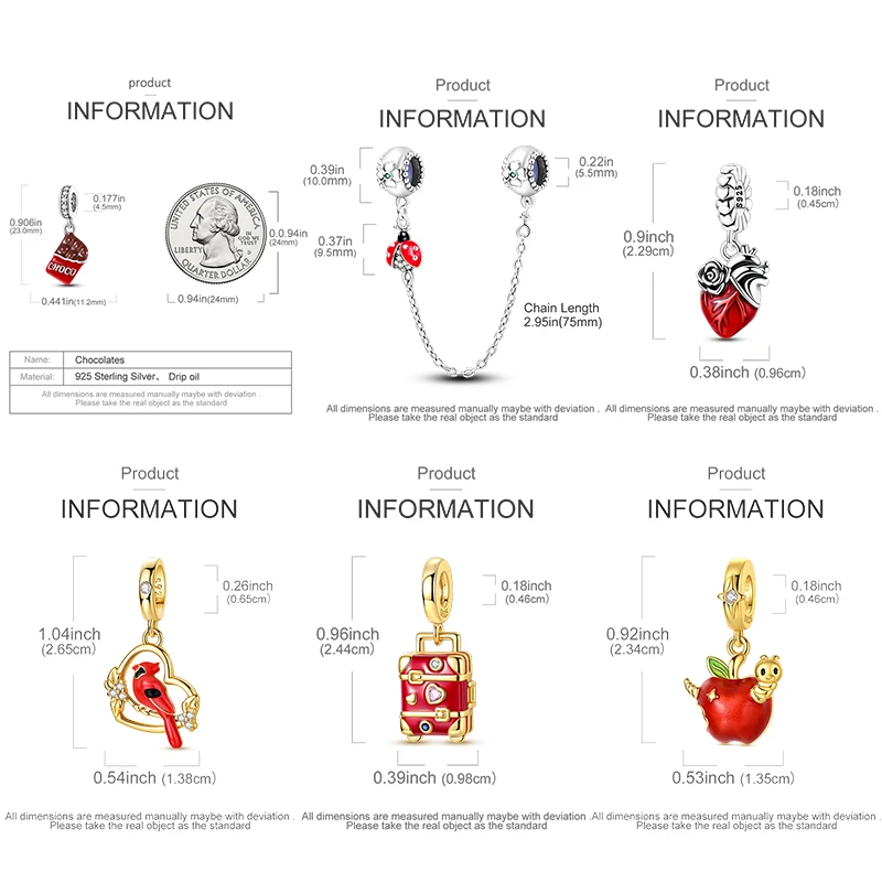 Charms aus 925 Sterling Silber, Rote Farbserie, Roter Elefant, Tier- und Fruchtperlen, Original, Passend für Damen, Jubiläums-Schmuckanhänger – Detail 5