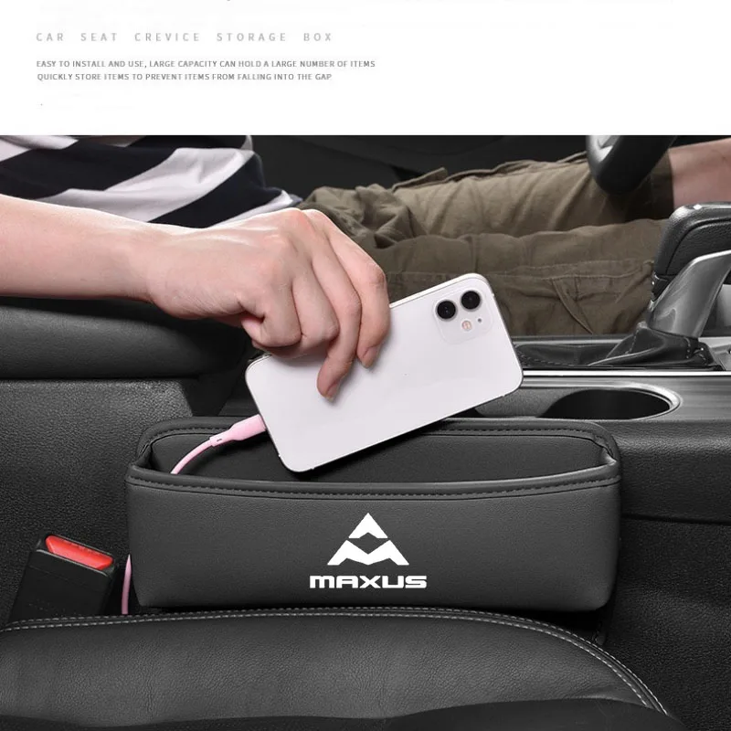 Para Maxus T60 D60 D90 D20 T70 T90 G10 G20 G50 G90 V80 cuero asiento de coche espacio ranura para hendiduras caja de almacenamiento organizador accesorios de automóvil