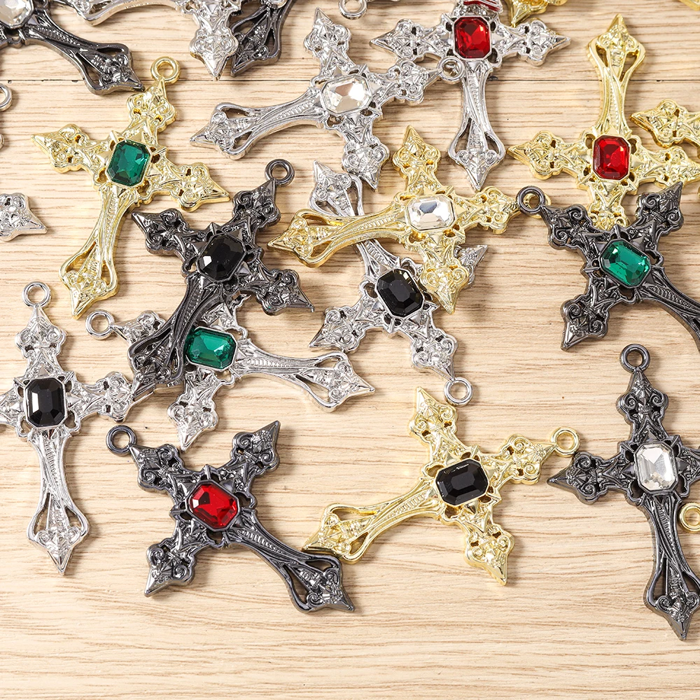 Tusember 5 Stück 39*54mm Gothic Steampunk Kreuz Anhänger Charms Passend für Original Armband Halskette Damen Schmuckherstellung Geschenke – Detail 4