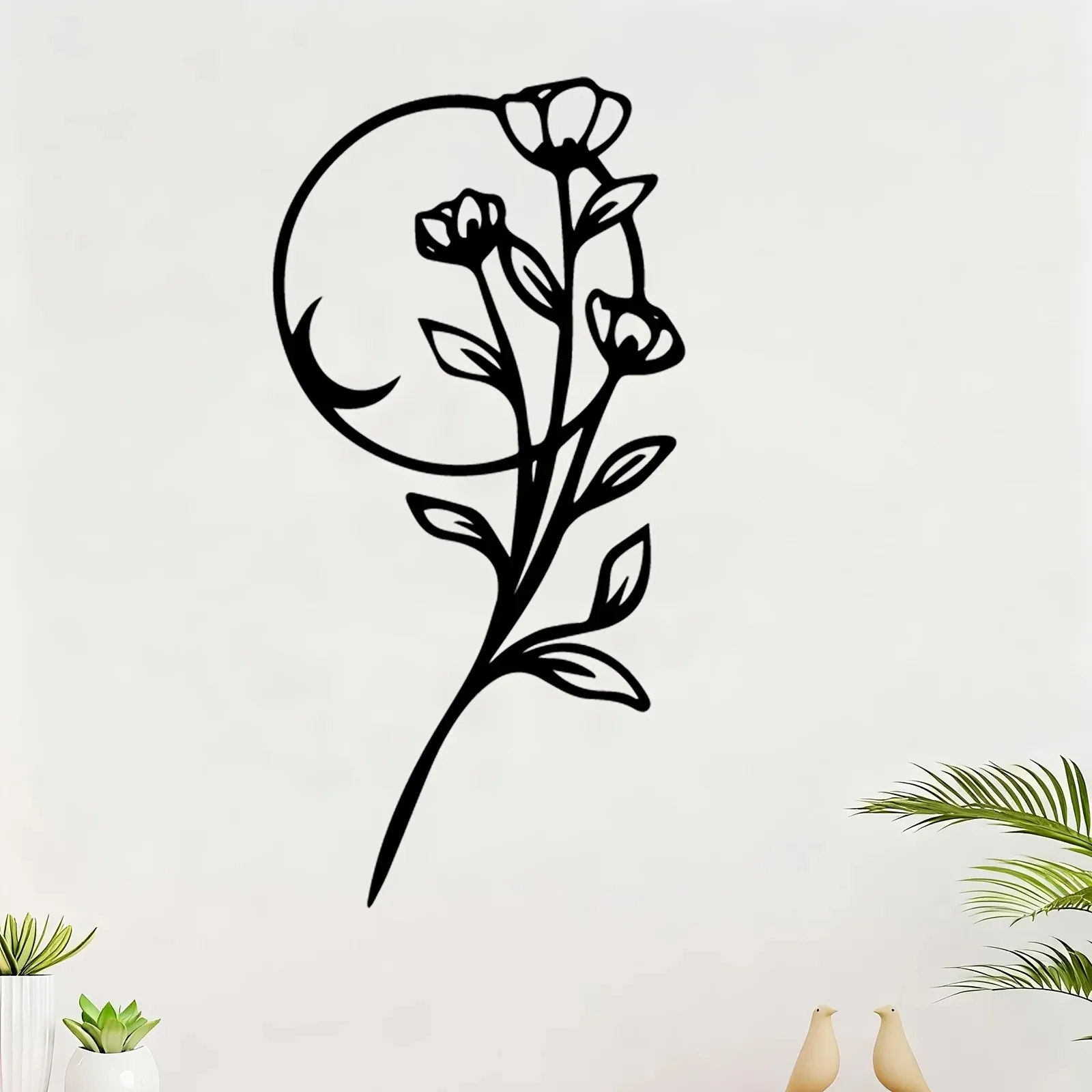 CIFBUY Iron Wall Art Floral Metal Sign Waterproof Home Living Room Bedroom Garden Patio Decor Rustic Hanging Plaque