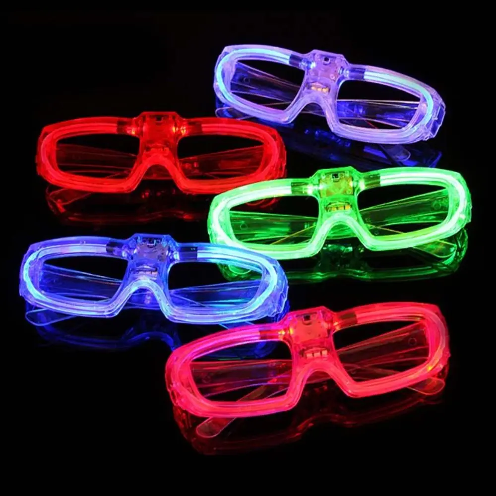 คอนเสิร์ต Props Party Supplies Glow in The Dark Glow Sticks แว่นตากระพริบแว่นตาแว่นตาส่องสว่างชัตเตอร์ Shades แว่นตา