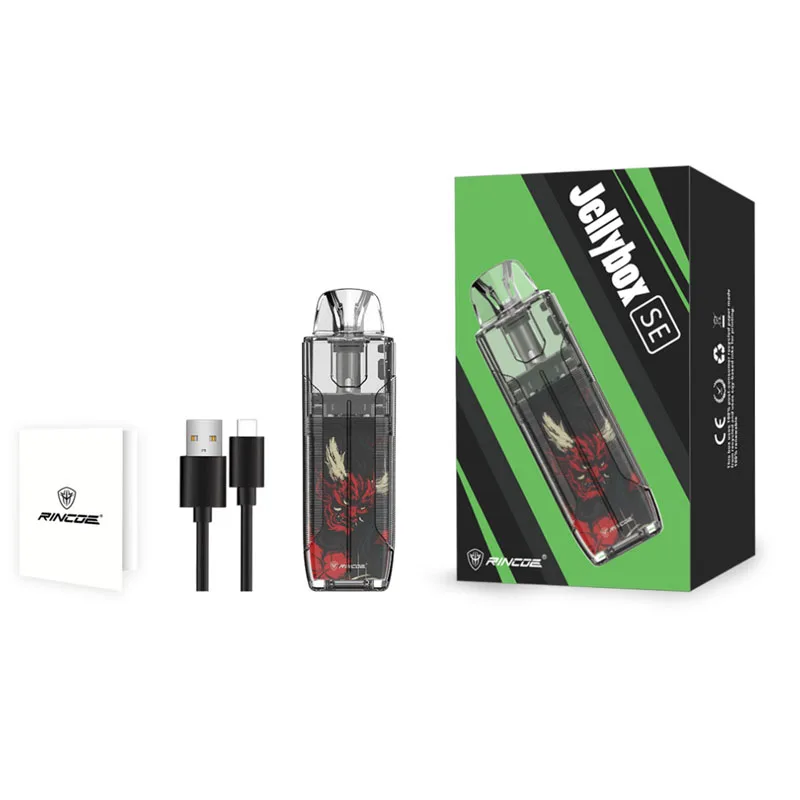 Original rincoe jellybox se pod vape kit 500mah bateria com jellybox nano cartucho 1.0ohm malha coi vaporizador vape e kit de cigarros