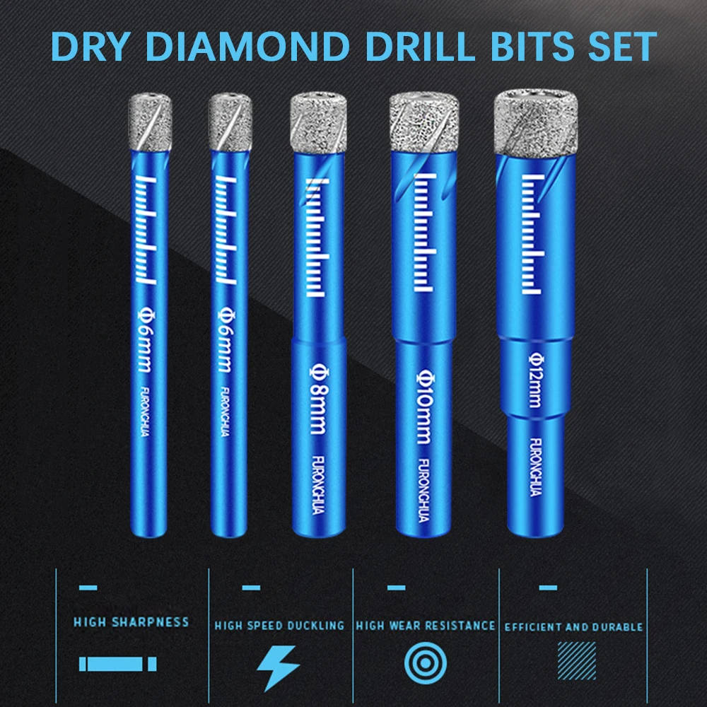 Dry Diamond Drill Bits Set 5PC - Drill Bit Set review and price