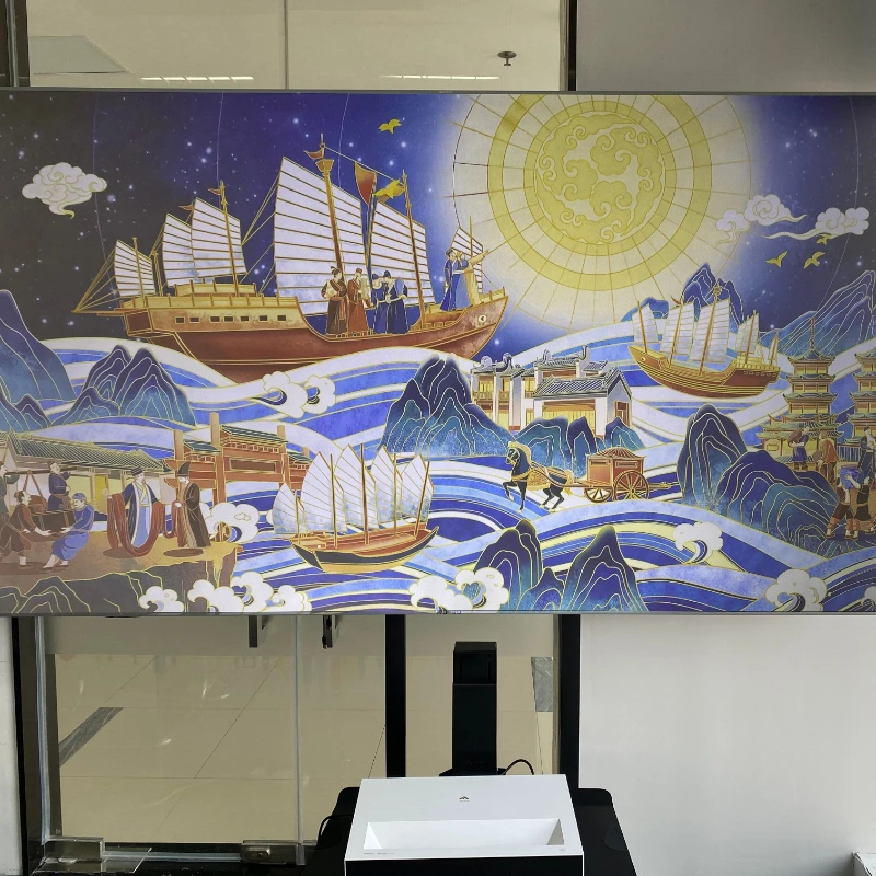 Screen 100-inch soft projector screen wall-mounted fixed screen