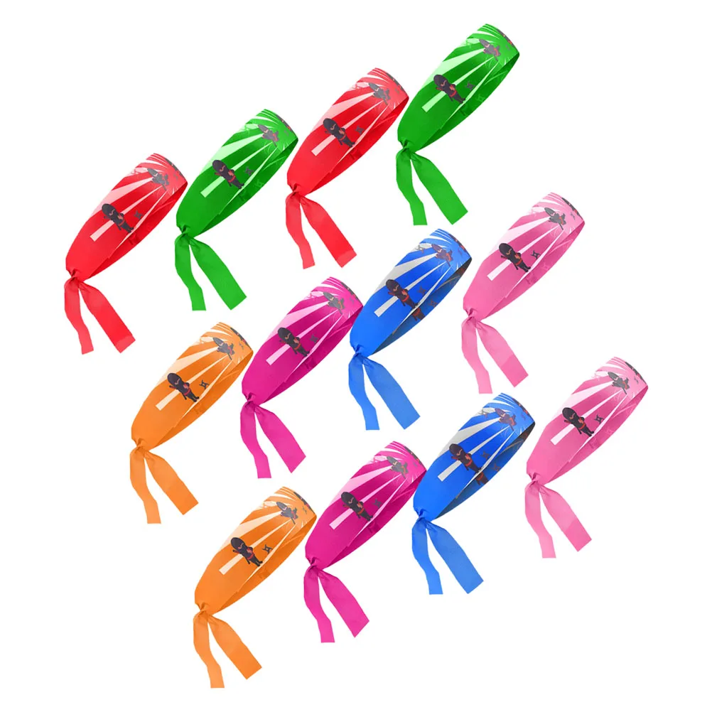 

12pcs Headbands Reusable Samurai Cloth Ninja Karate Wide Kids Student Breathable Sports Training Bands Sweatbands