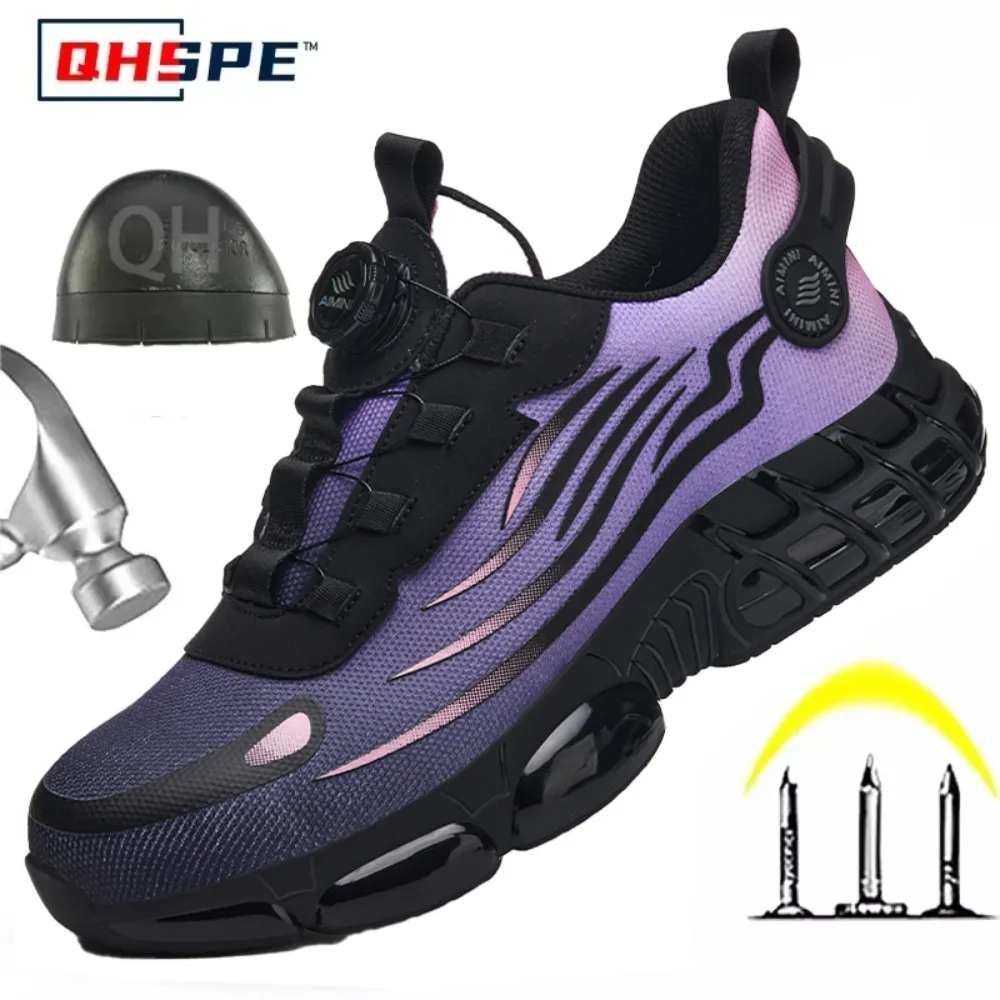 Indestructible Steel Toe Safety Shoes Men Slip Resistant Abrasion Resistant Work Sneakers Tough Comfortable Protective Footwear