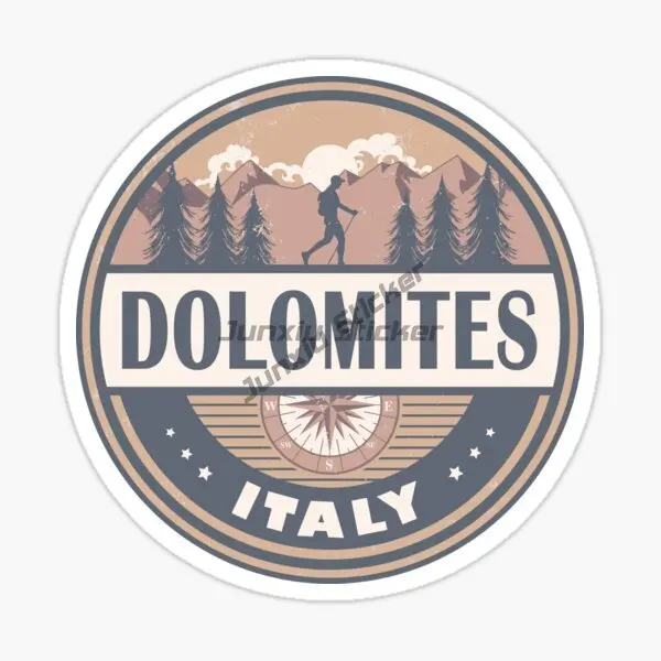 Italian Dolomiti Mountain Car Stickers Suitable for Off-road Vehicles, Motorcycles, Helmets, Bicycles, Vinyl Waterproof Stickers