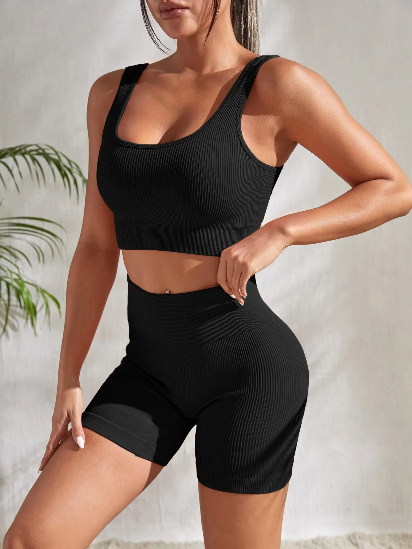 Ensembles de yoga 2 pièces sans couture pour femmes, costume de gymnastique, court, précieux short taille haute, tenues de fitness et de course