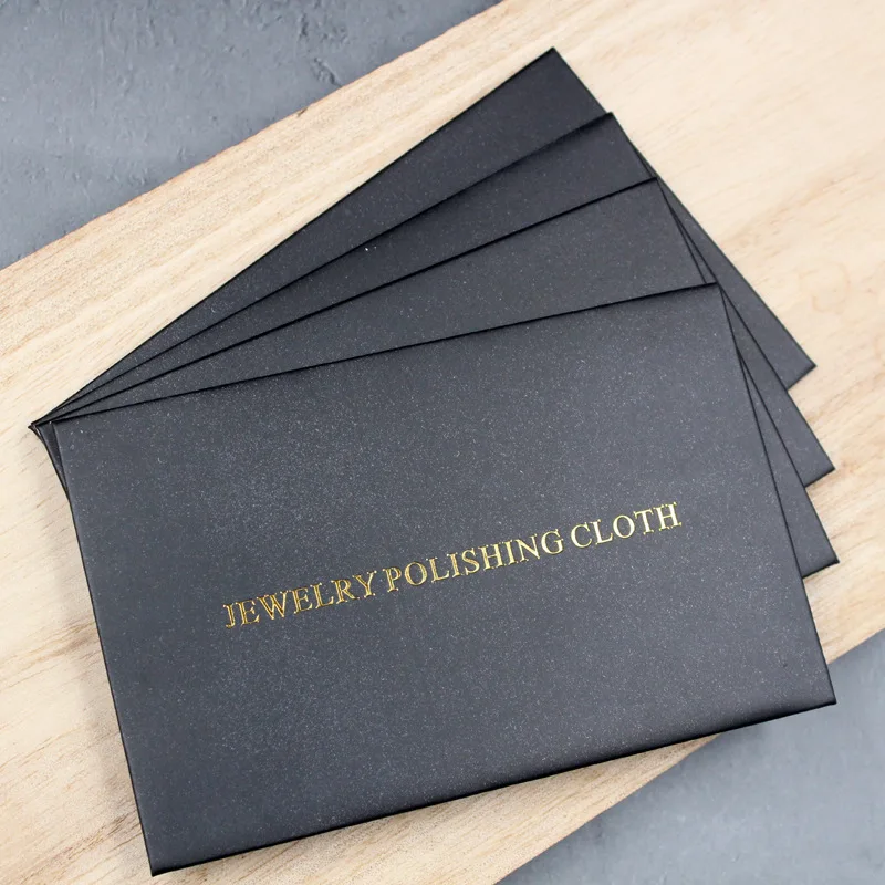 100PCS 10X6.5CM Individual Black Package Silver Polish Cloth Anti Tarnish Jewelry Tools Sterling Silver Polishing Cleaning