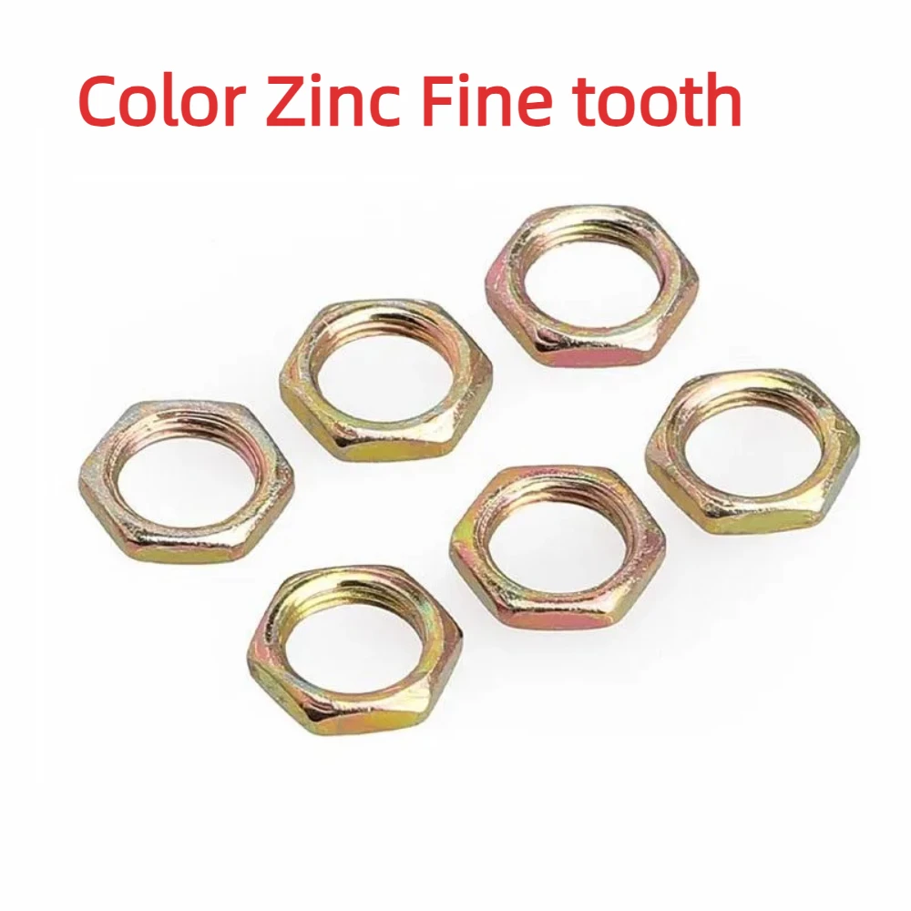 NEW M6-M13 Plated Colorful Zinc Fine-Thread Thin Hex Nuts – Pitch: 0.75mm, 1mm, 1.25mm, 1.75mm