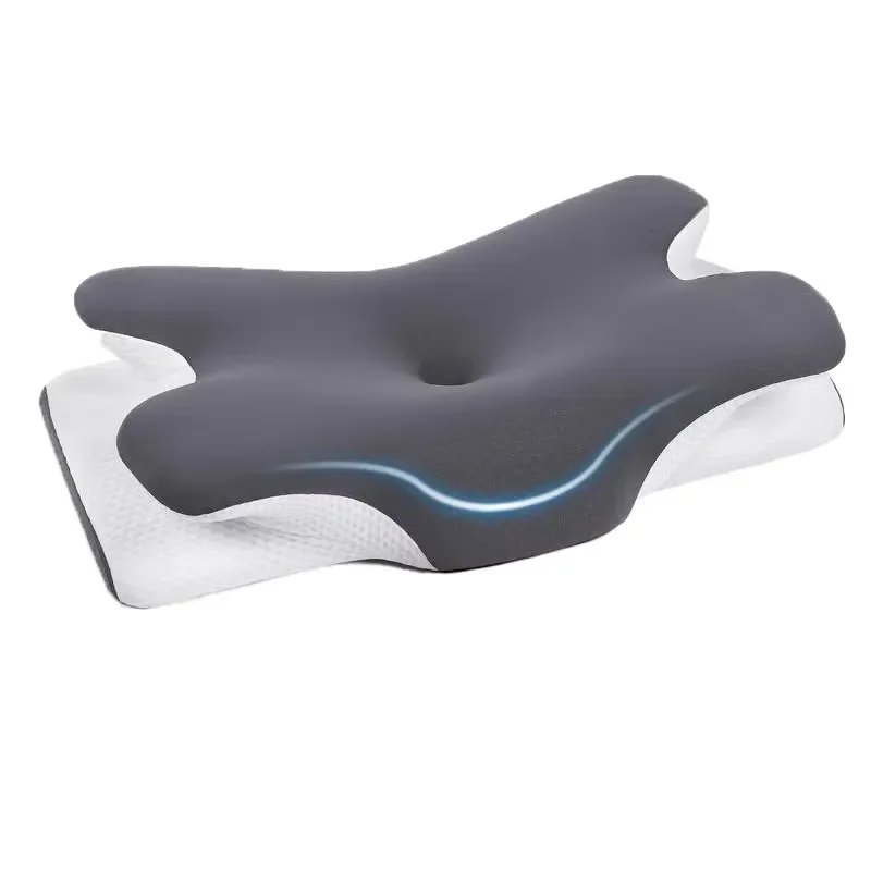 Ergonomic butterfly memory sleep pillow for neck and shoulder pain relief, memory foam pillow