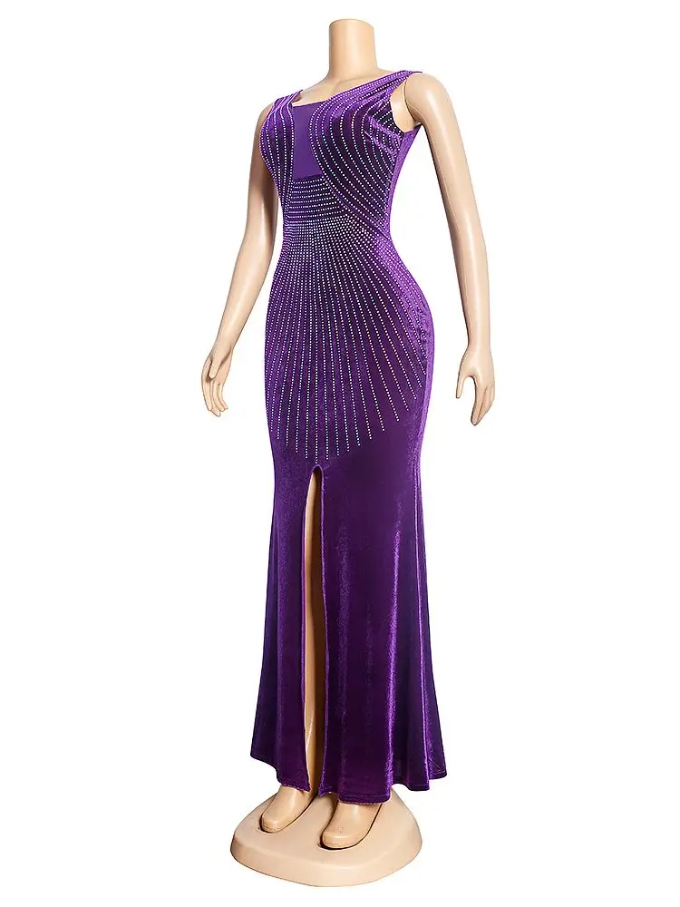 Elegantes vestidos de noite africanos para mulheres, bodycon sem mangas, vestido longo sexy, vestidos de festa de casamento, roupas turcas kaftan, moda