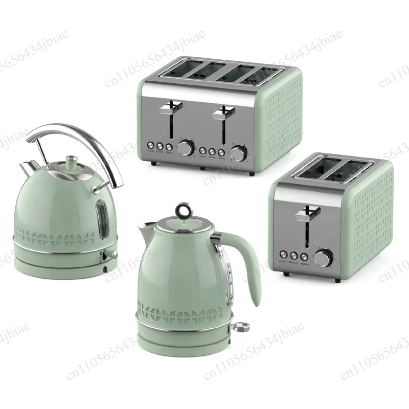 Water Kettle and Toaster Set Juice Blender Retro  Breakfast Set Appliances 4 Slice Toaster Electric
