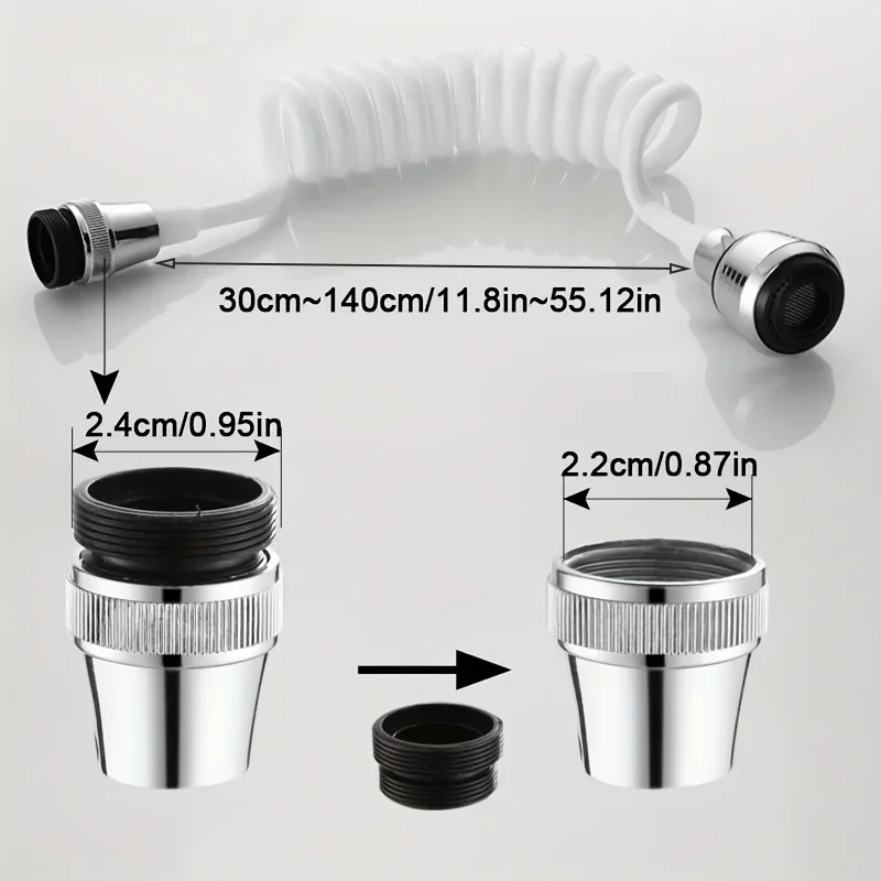 1pc Portable Faucet Extension Hose with Retractable Bubbler - Extend Your Reach and Streamline Your Sink Experience