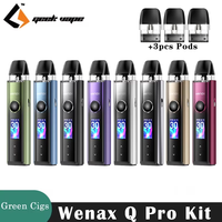 Original GeekVape Wenax Q Pro Kit 30W 1200mAh Battery Auto Draw/Button 2ml Q Cartridge 0.6ohm/0.8ohm/1.2ohm E Cigarette