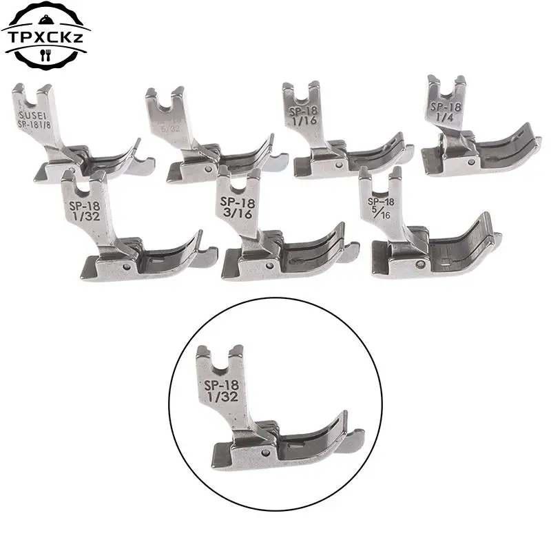 1PC 1/4 1/8 3/8 1/16 3/16 5/16 1/32 Metal Presser Foot SP-18 Industrial Sewing Machine Flat Car Moving Edge Single Needle Flat