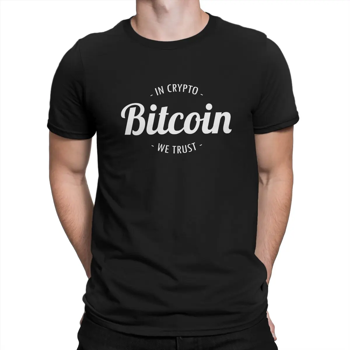 Bitcoin In Crypto We Trust Tapestry T Shirt Homme Men's Tshirt O-Neck