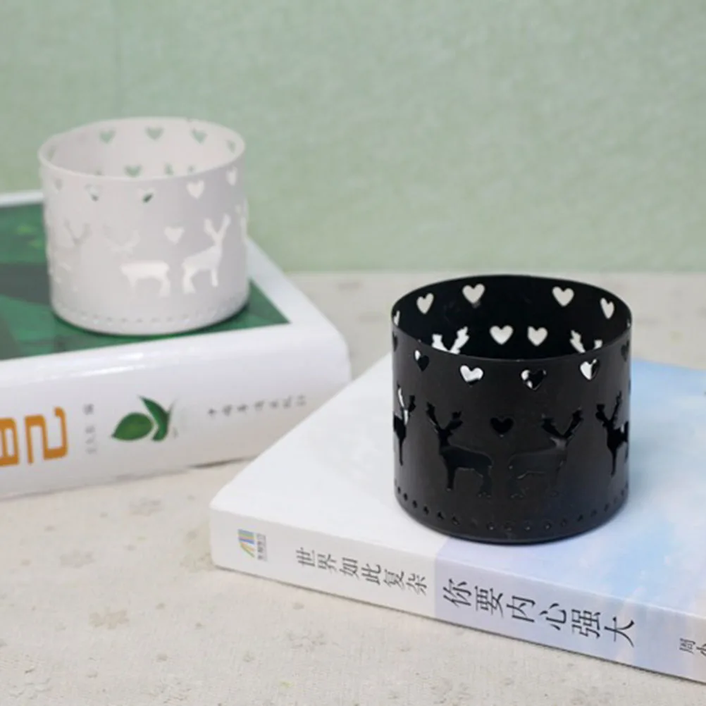 

Retro Iron Hollow Elk Holder Decoration Desktop Pen Holder Romantic Home Party Accent