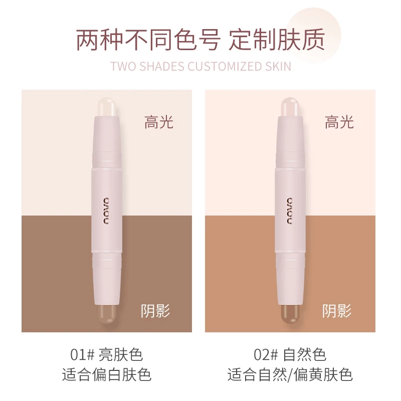 Glitter Hightlighter Face Concealer Matte Makeup Contour Corrector Stick Face Bronzer Shimmer Creamy Texture Cover Dark Circle