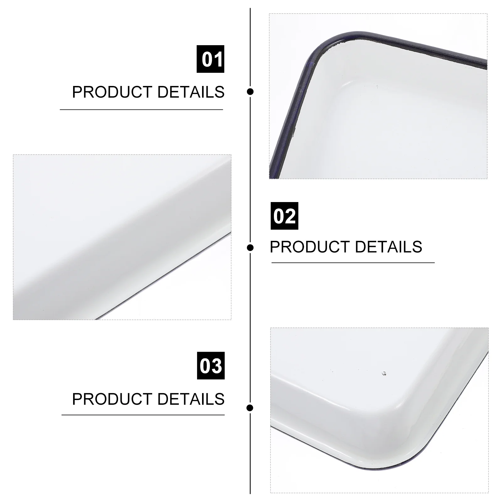 

Enamel Square Plate White Storage Tray Laboratory Table Organizer Durable Leak Proof Utility Tray For Lab Accessories