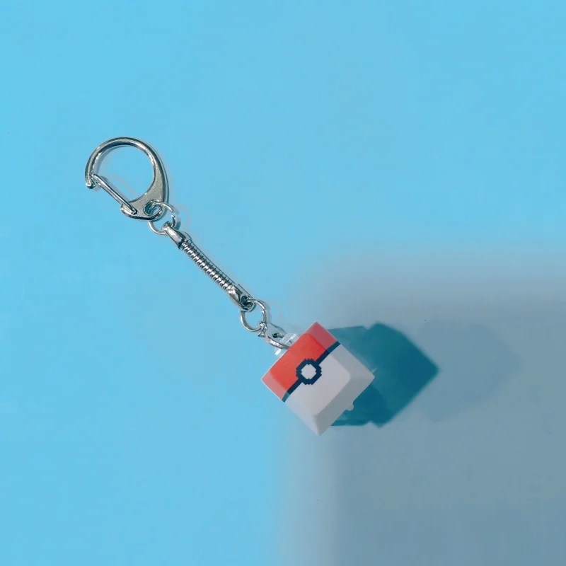 Niedlicher Anime-Pokéball-Leucht-Fidget-Schlüsselanhänger, Mini-Mechanischer-Schalter-Klicker, Stressabbau-Spielzeug-Schlüsselring für Sammler – Detail 5