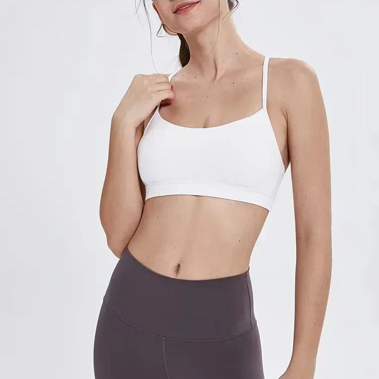 Soutien-gorge confortable et rembourré en forme de Y pour femme, soutiens-gorge de sport, de course, de yoga, avec bretelles spaghetti