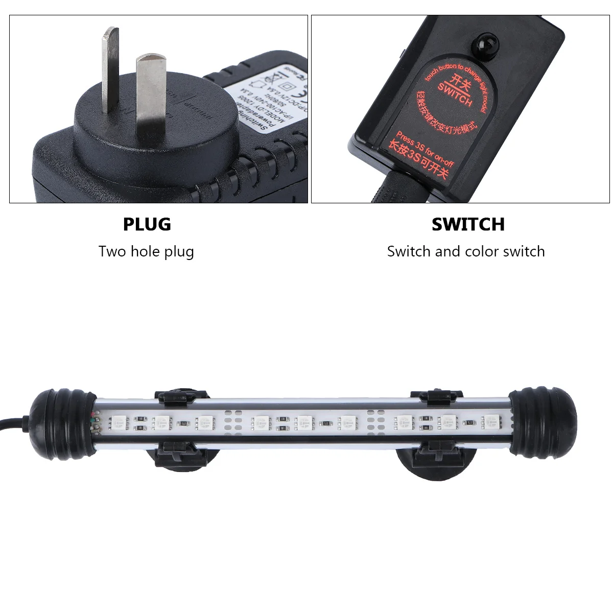 

1 Set 29Cm Rgb Led Aquarium Light Waterproof Fish Tank Lamp Remote Control Colorful Dimming Full Spectrum High Brightness Beads