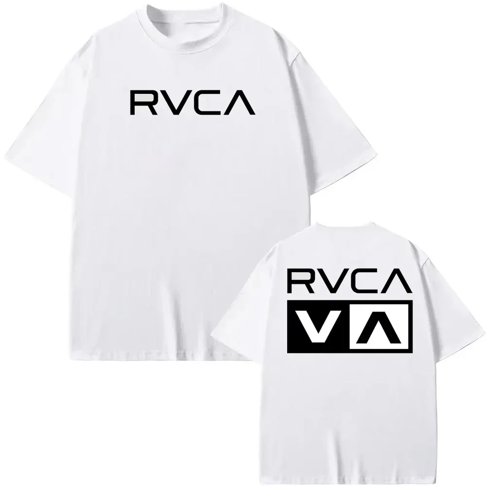 RVCA T-shirt noir T-shirt d'été en coton à manches courtes mode hommes femmes Design marque T-shirt haut vêtements de rue